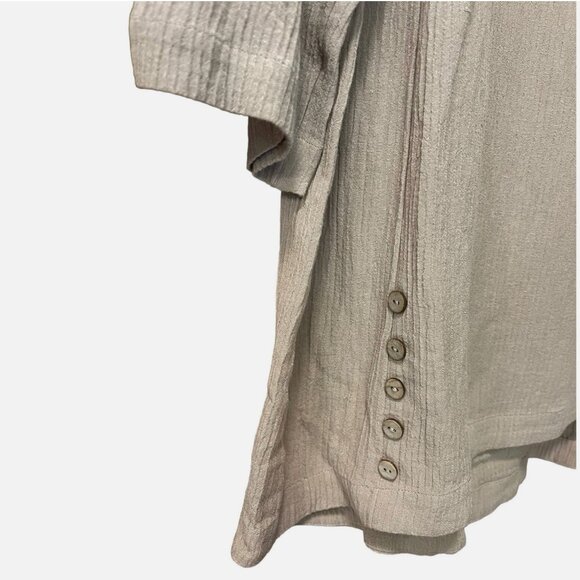 Soft Surroundings Oceo Gauze Crinkle Tunic Button Detail Blouse Women’s Size L - Picture 4 of 7